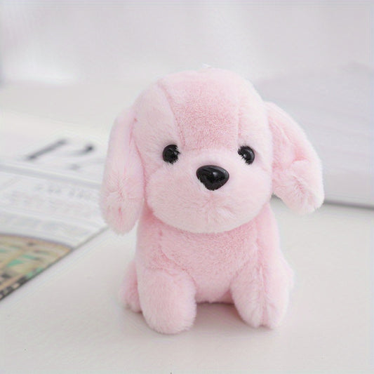 1pc Sitting Dog Plush Toy Keychain School Bag Doll Christmas Gift