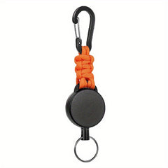 3pcs Woven Retractable Carabiner Key Chain - Outdoor Hiking Camping Accessories