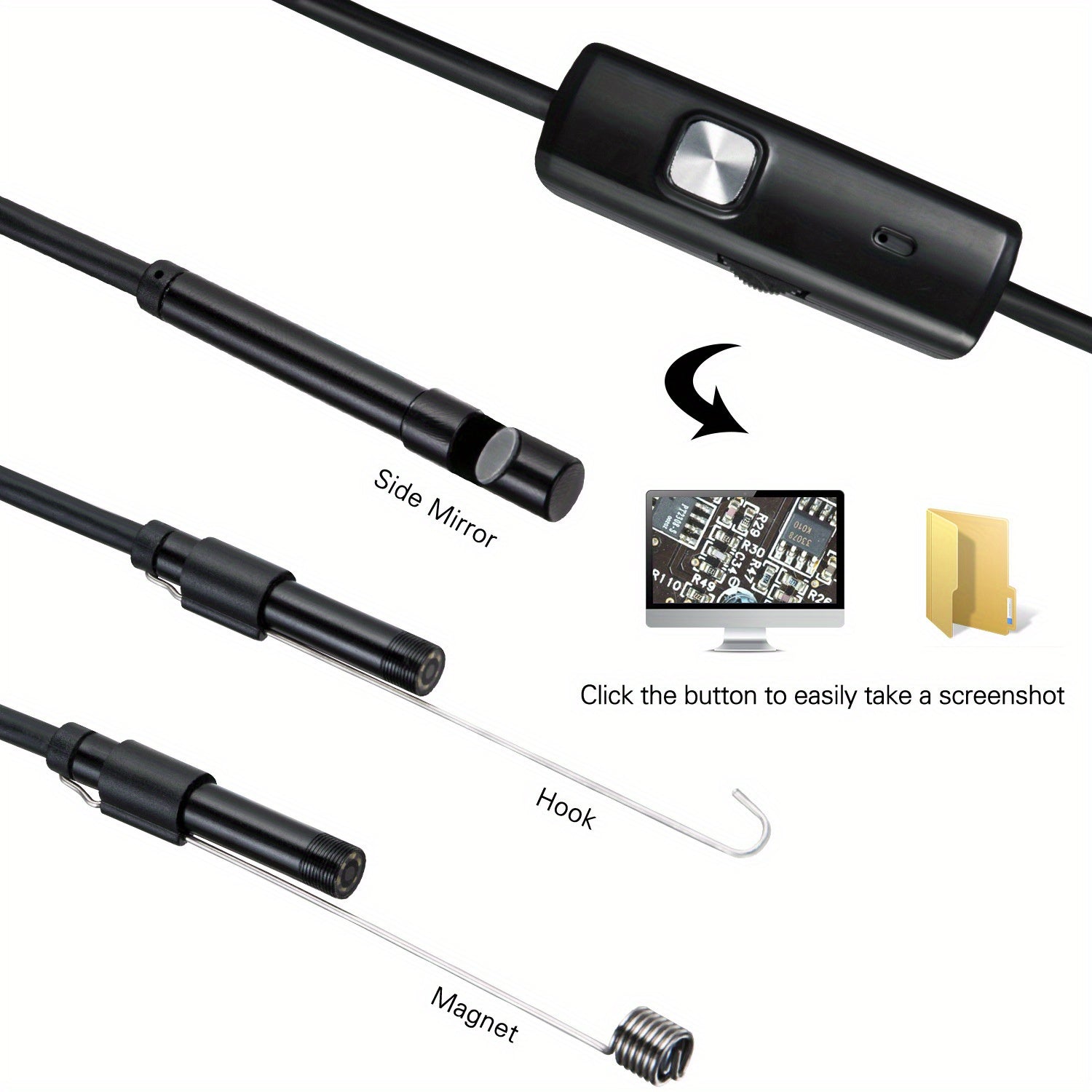 5.5mm Car Inspection Endoscope Camera Magnet Waterproof Mirror Android