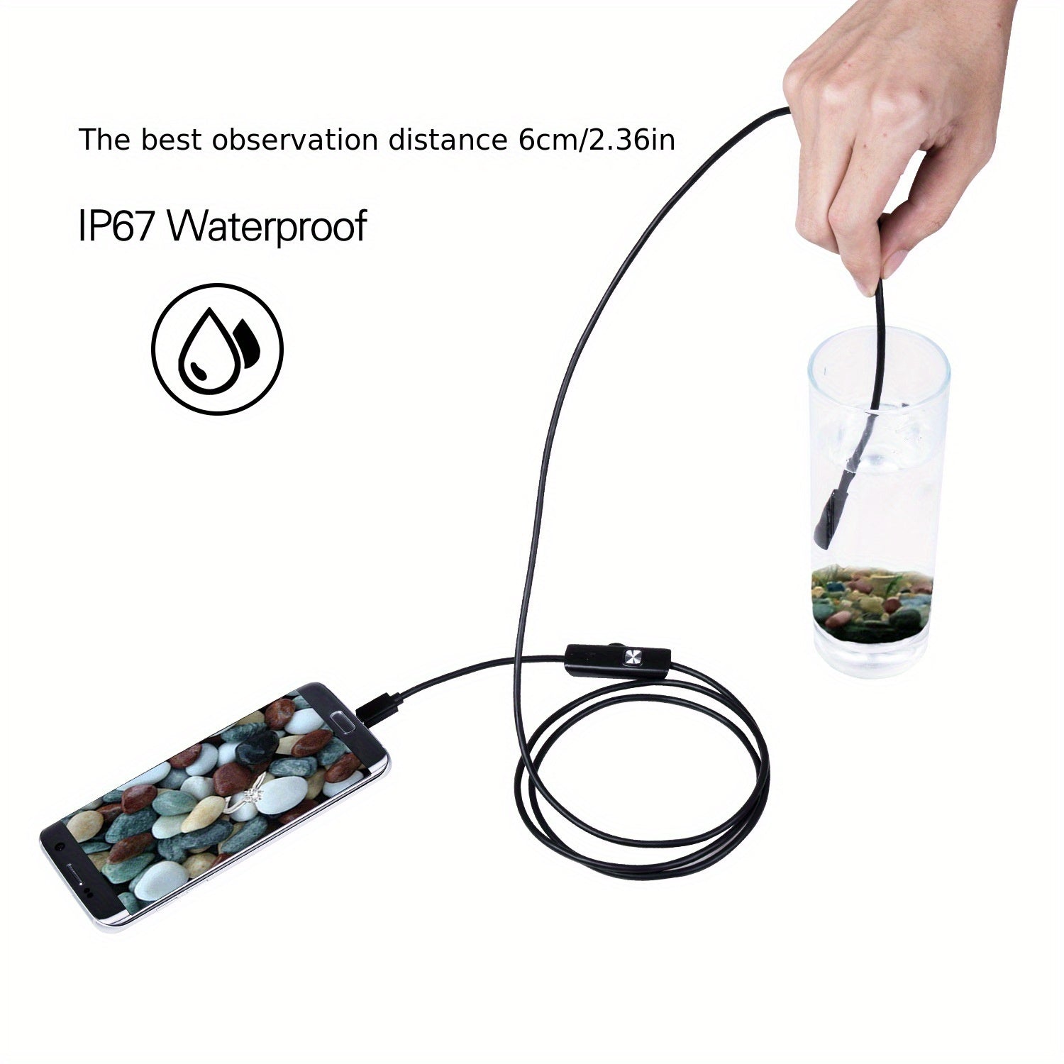 5.5mm Car Inspection Endoscope Camera Magnet Waterproof Mirror Android