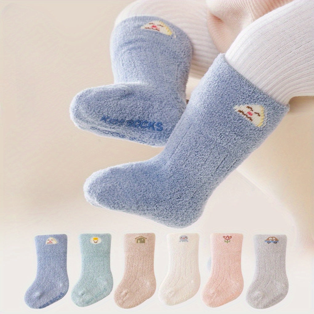 5pcs Warm Baby Floor Socks Non slip