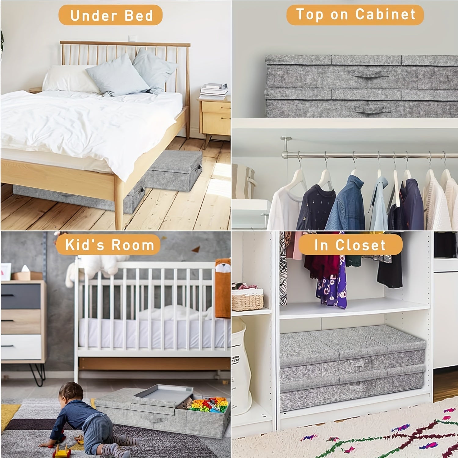 2pcs Foldable Quilt Storage Bag Under Bed Dustproof Clothes Storage