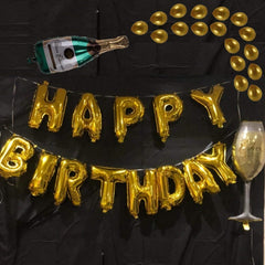 36pcs Champagne Balloon Decoration Set with Happy Birthday Balloons