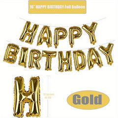 36pcs Champagne Balloon Decoration Set with Happy Birthday Balloons