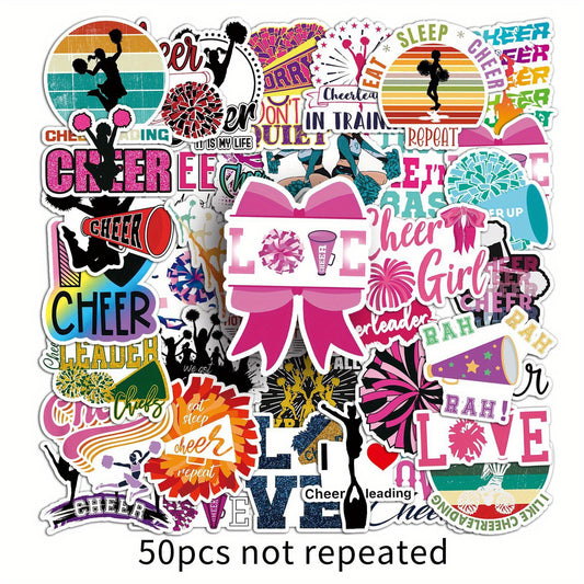 50pcs Cheerleading Stickers Laptop Skateboard Guitar Phone Travel