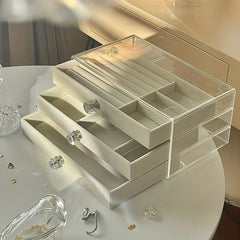 Acrylic Jewelry Storage Box 3-layer Drawer Type Organizer