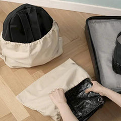 1pc Drawstring Storage Bag for Wardrobe Hanging Dustproof Organizer