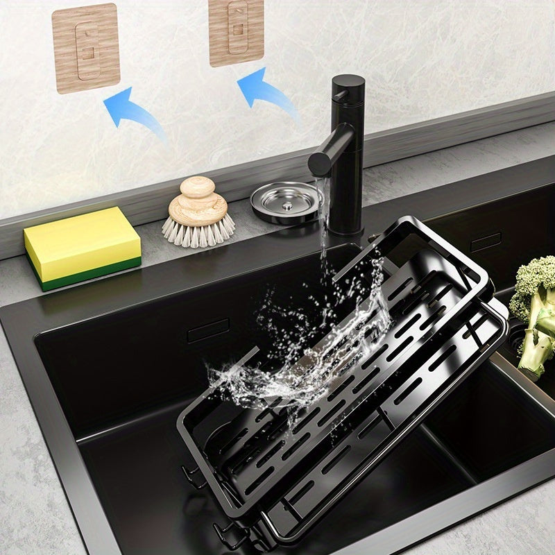 Wall Mounted Sink Storage Rack Stainless Steel Kitchen Organizer