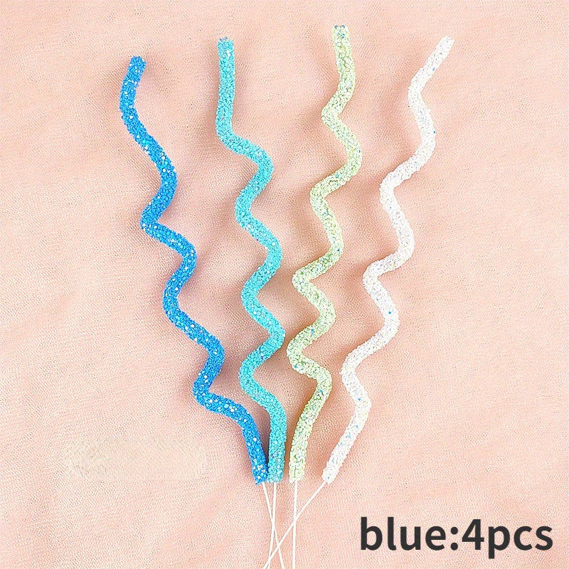 4pcs Soft Stripes Cake Decoration Colorful Dessert Table Party Supplies