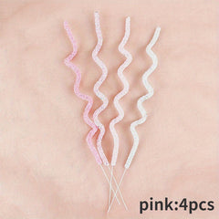 4pcs Soft Stripes Cake Decoration Colorful Dessert Table Party Supplies