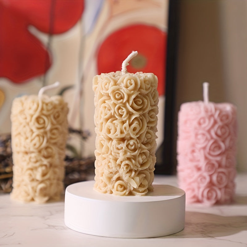 Rose Aromatherapy Candlestick for Birthday Wedding Christmas Decor