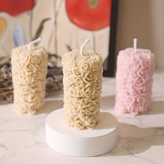 Rose Aromatherapy Candlestick for Birthday Wedding Christmas Decor