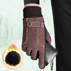 Men's Leather Touch Screen Winter Gloves - Skiing Cycling Motorcycle