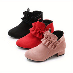 Girls Solid High Heel Boots Lightweight Dress Shoes