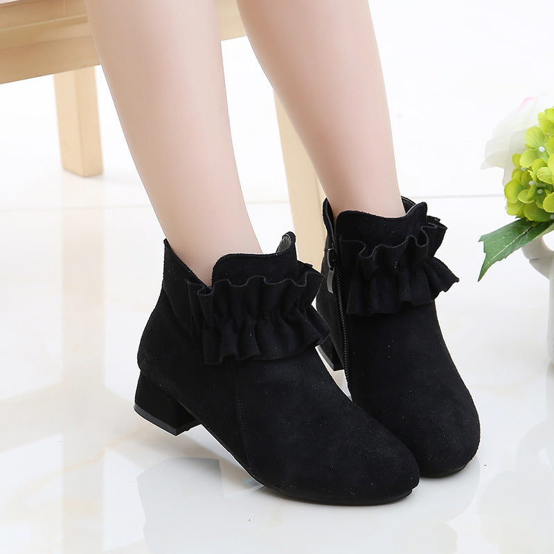Girls Solid High Heel Boots Lightweight Dress Shoes