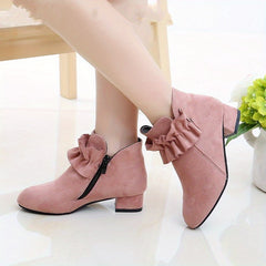 Girls Solid High Heel Boots Lightweight Dress Shoes