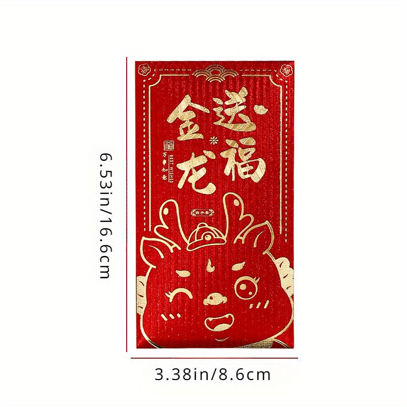 6pcs Dragon Year Zodiac Red Envelope For Year And Spring