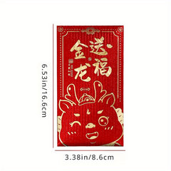 6pcs Dragon Year Zodiac Red Envelope For Year And Spring