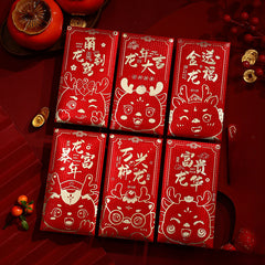 6pcs Dragon Year Zodiac Red Envelope For Year And Spring