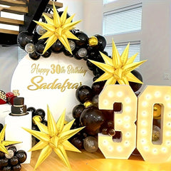 136pc Foil Conical Balloons Combo Star Foil Balloon Festive Party Decor
