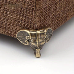 4Pcs Elephant Trunk Wooden Box Bottom Corner Support Retro Decorative Foot