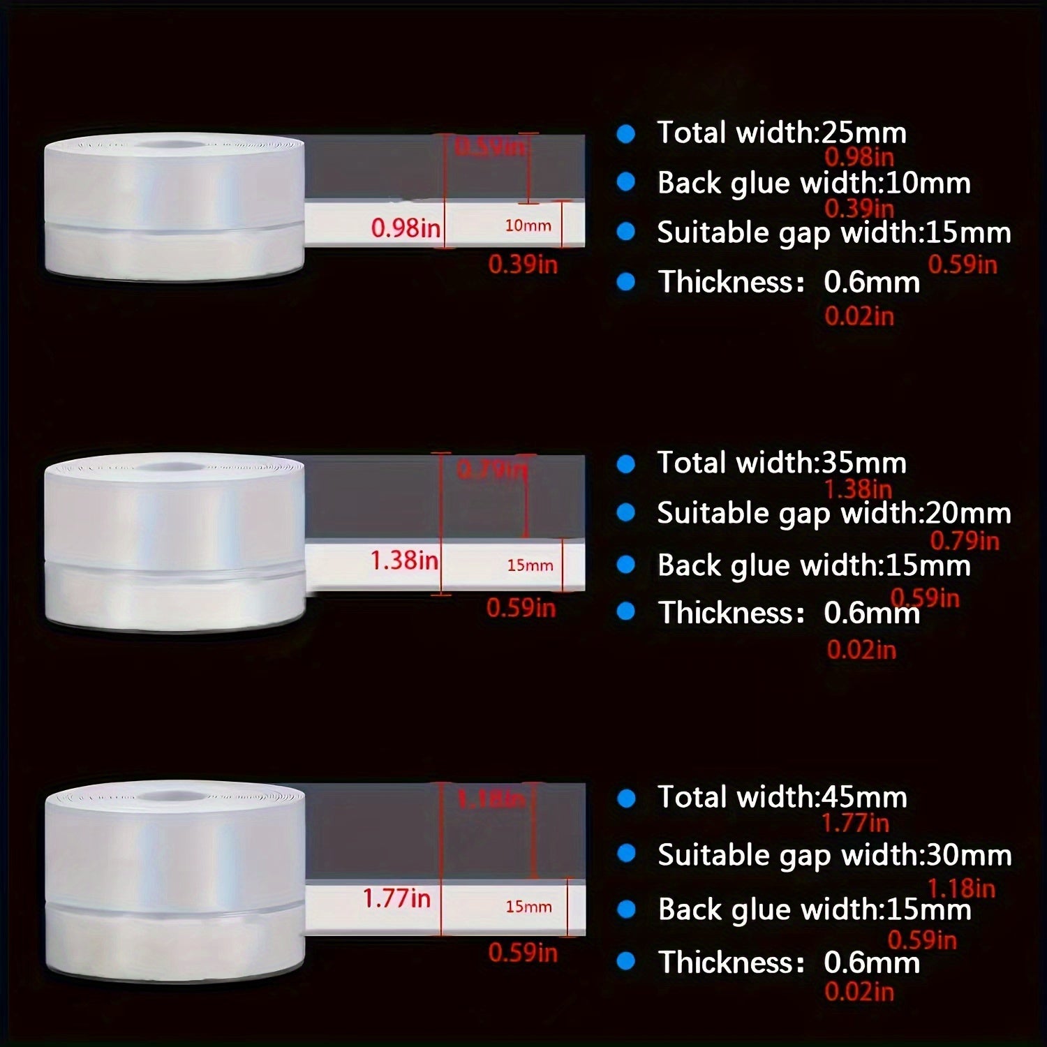 Silicone Weather Stripping Door Window Seal Strip 16ft Long 25mm Width