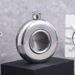 5oz Stainless Steel Water Bottle Mini Round Travel Camping Tool