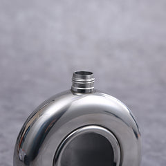 5oz Stainless Steel Water Bottle Mini Round Travel Camping Tool