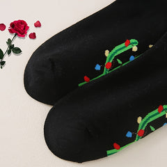 Men's Crew Socks Cactus Christmas Hat Pattern Soft Deodorant
