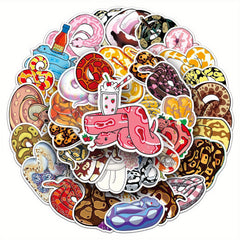 50pcs Fun Snakes Stickers for Stationery Books Laptops Water Cups