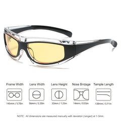 Wrap Around Sport Sunglasses Boho Y2K Clout Goggles For Women Men Sun Glasses