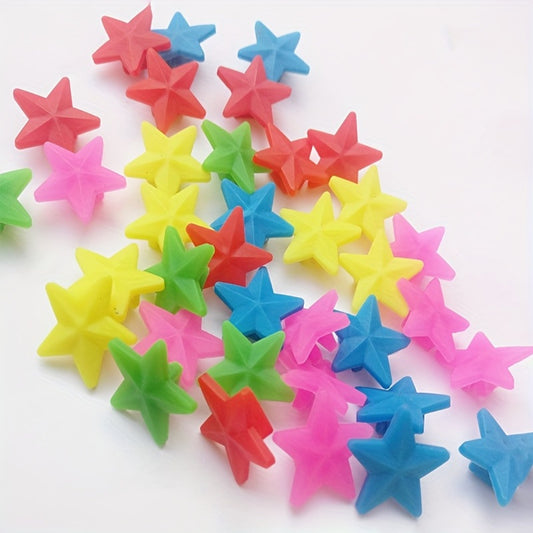 35Pcs Colorful Star Shaped Plastic Bicycle Spokes Beads Decorative Accessories