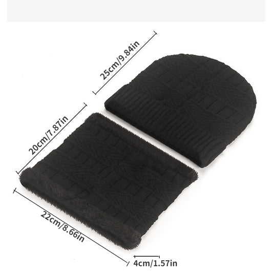 Knitted Hat Neck Gaiter Set for Outdoor Sports Cycling