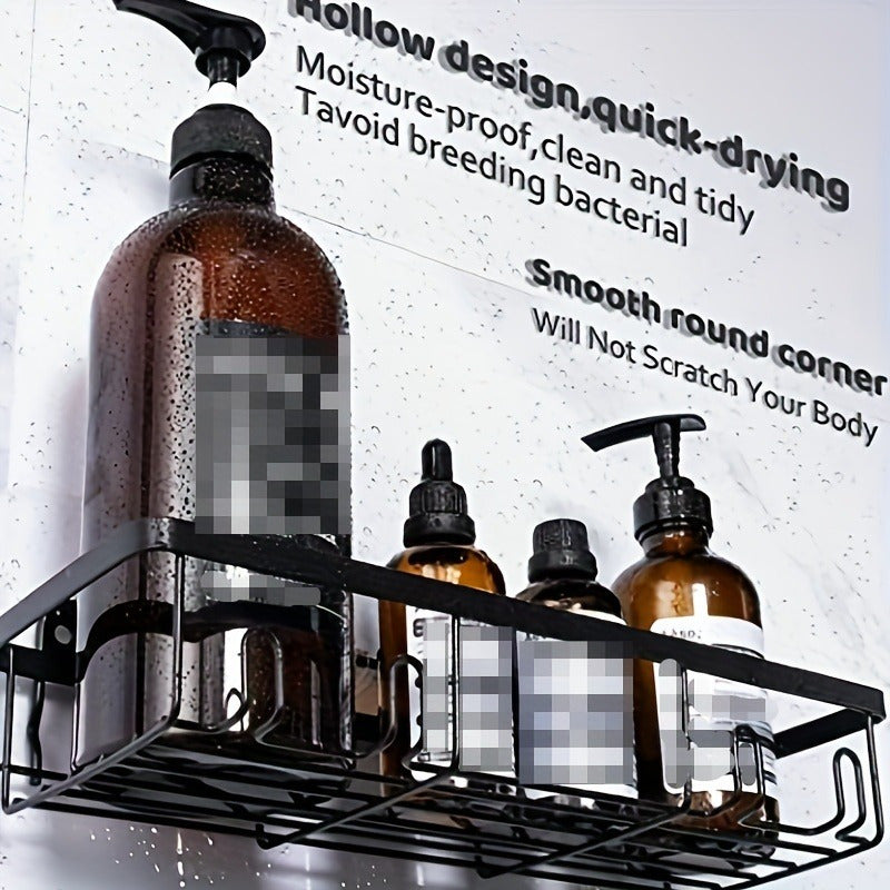 2 Pack Shower Caddy Basket with Hooks Soap Dish Holder Shelf