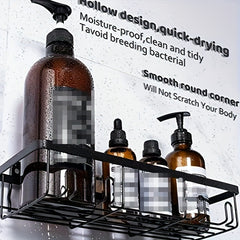 2 Pack Shower Caddy Basket with Hooks Soap Dish Holder Shelf