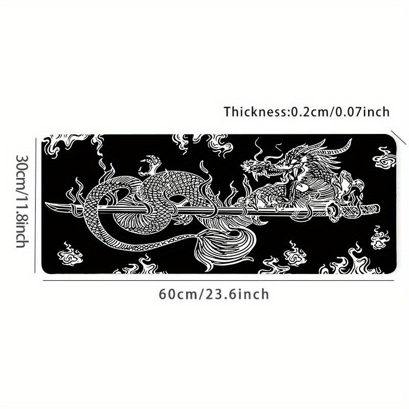 Japanese Dragon Gaming Mouse Pad Large Non-Slip Rubber Base Desk Mat