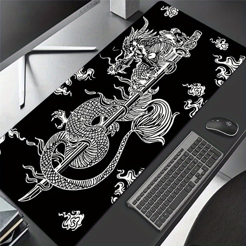 Japanese Dragon Gaming Mouse Pad Large Non-Slip Rubber Base Desk Mat