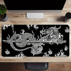 Japanese Dragon Gaming Mouse Pad Large Non-Slip Rubber Base Desk Mat