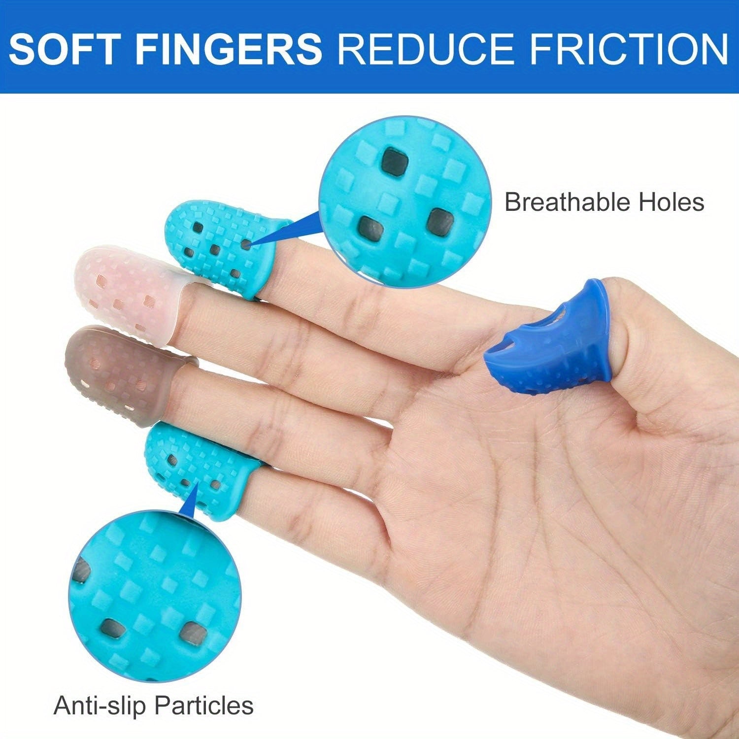 12pcs Rubber Finger Tips for Paperwork Cutting Wax Carving
