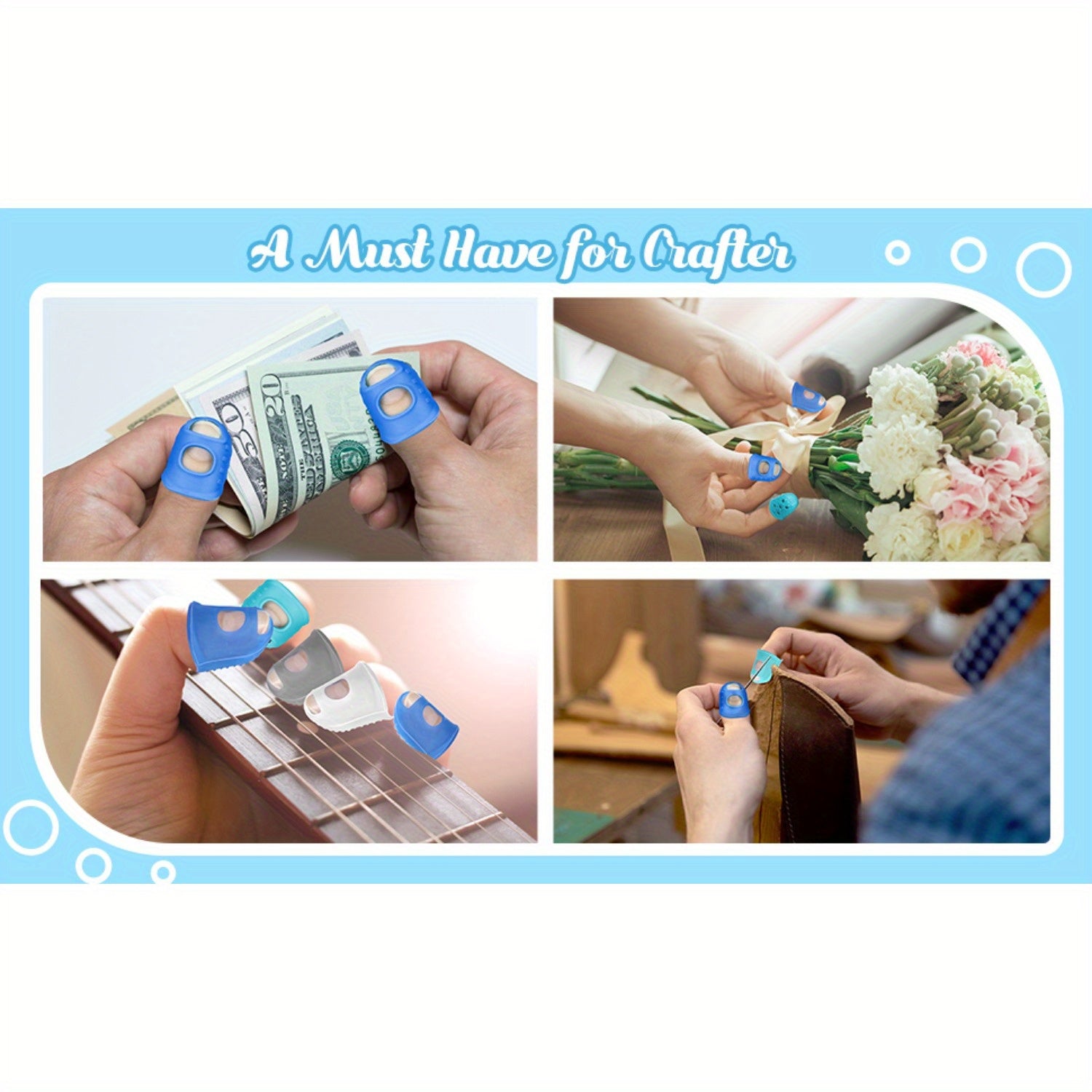 12pcs Rubber Finger Tips for Paperwork Cutting Wax Carving