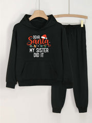 Dear Santa My Sister Did It Hoodie & Jogger Set for Girls
