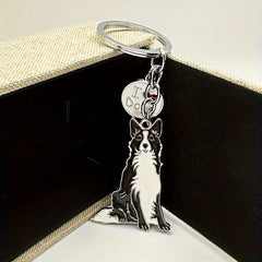 Border Collie Shaped Key Ring Key Chain Portable Creative Keychain Pendant