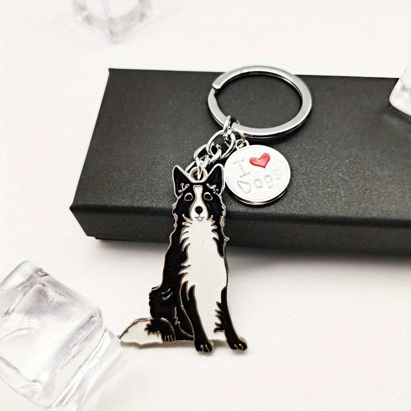 Border Collie Shaped Key Ring Key Chain Portable Creative Keychain Pendant