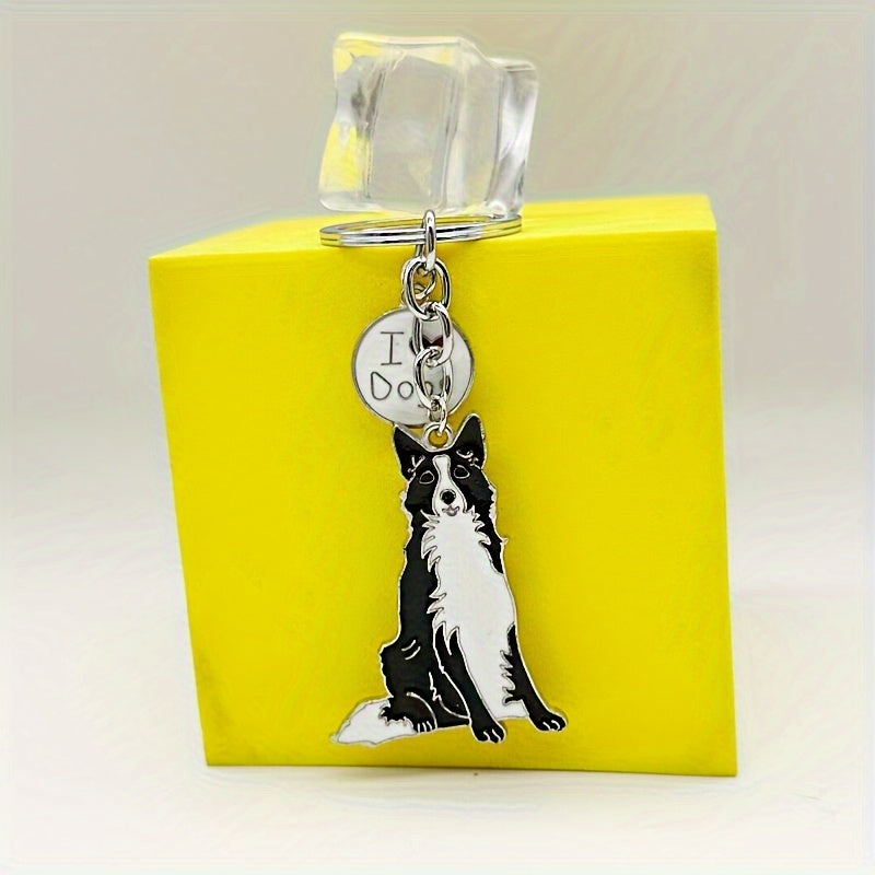 Border Collie Shaped Key Ring Key Chain Portable Creative Keychain Pendant