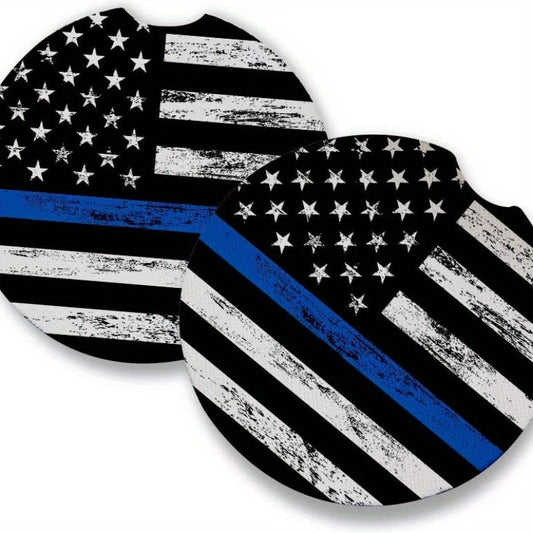 2pcs American Flag Cup Coaster Car Holder Mat Car Interior Supplies