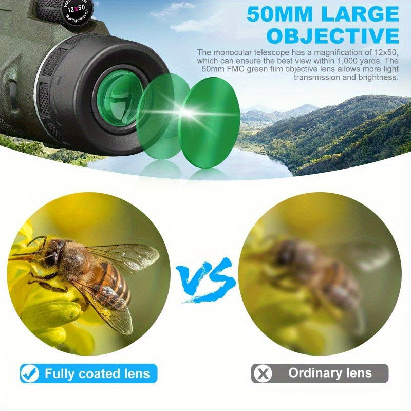 24mm Large Eyepiece High Power Monocular Telescope for Bird Watching