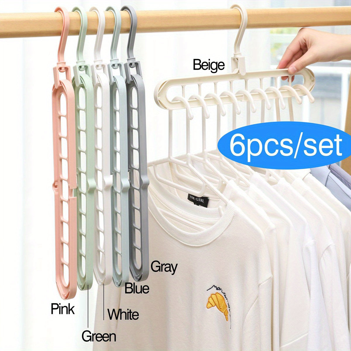 Space Saving Magic Hangers 3 6pcs Set 9 Slots Organizer