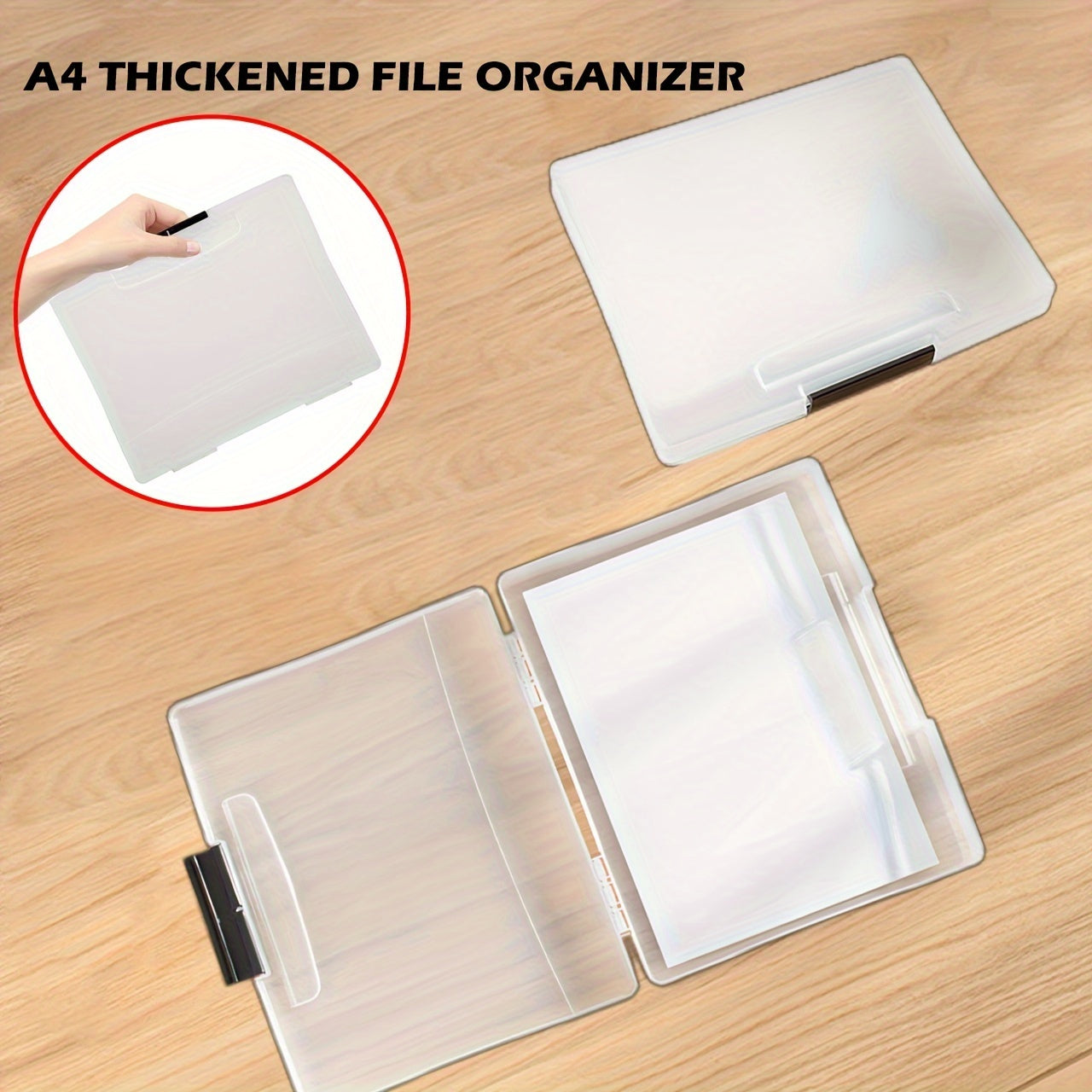 1pc Transparent Storage Box For File Archives Desktop File Storage Box