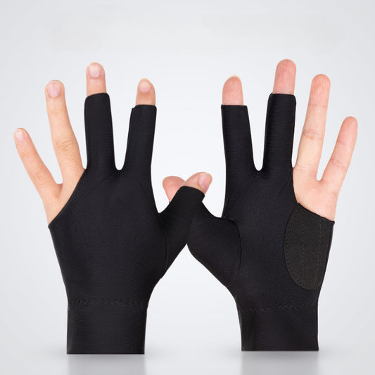 Fingerless Three Finger Billiards Gloves Left Handed High Elastic Unisex