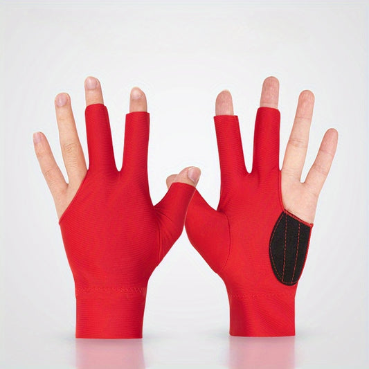 Fingerless Three Finger Billiards Gloves Left Handed High Elastic Unisex
